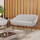 Namoradeira Giovana 02 Lugares Veludo Pés Palito De Ferro D03