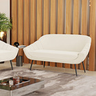 Namoradeira Giovana 02 Lugares Veludo Pés Palito De Ferro D03