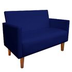 Namoradeira Jade 02 Lugares Corino Azul Marinho Pés Chanfrado