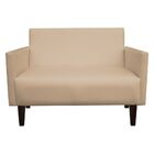 Namoradeira Jade 02 Lugares Corino Bege Pes Chanfrado Tabaco