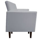 Namoradeira Jade 02 Lugares Corino Cinza Pes Chanfrado Tabaco