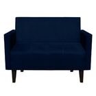 Namoradeira Jade 02 Lugares Suede Azul Marinho Pes Chanfrado