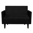 Namoradeira Jade 02 Lugares Suede Preto Pes Chanfrado Tabaco