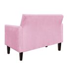 Namoradeira Jade 02 Lugares Suede Rosa Bebe Pes Chanfrado Tab