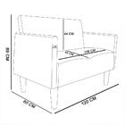 Namoradeira Jade 02 Lugares Zig Zag Bege D81 Pés Chanfrado Ta