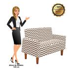 Namoradeira Jade 02 Lugares Zig Zag Bege D81 Pés Chanfrado Ta