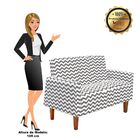 Namoradeira Jade 02 Lugares Zig Zag Cinza D92 Pés Chanfrado C