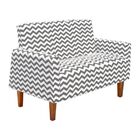 Namoradeira Jade 02 Lugares Zig Zag Cinza D92 Pés Chanfrado C