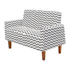 Namoradeira Jade 02 Lugares Zig Zag Cinza D92 Pés Chanfrado C