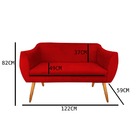 Namoradeira Josy Pés Palito Suede Vermelho - D'classe Decor