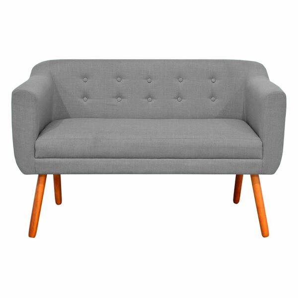 Namoradeira Julia 2 Lugares Linho Pés Palito Castanho D01 - D