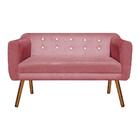 Namoradeira Julia 2 Lugares Rose Com Strass Pés Palito