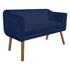 Namoradeira Julia 2 Lugares Suede Azul Marinho Pés Palito Cas