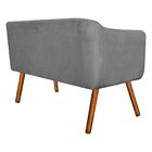 Namoradeira Julia 2 Lugares Suede Grafite Pés Palito Castanho