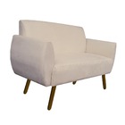 Namoradeira Kelly Pés Palito Suede Bege - D'classe Decor