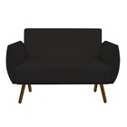 Namoradeira Kelly Pés Palito Suede Preto - D'classe Decor