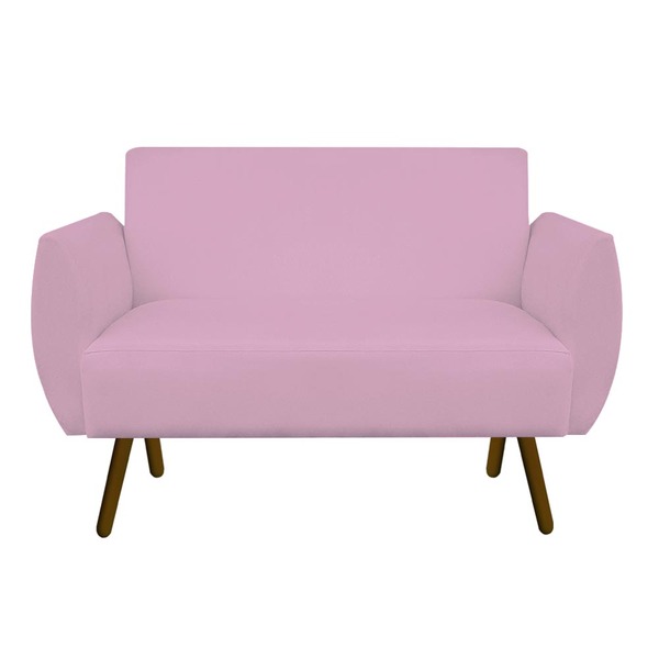 Namoradeira Kelly Pés Palito Suede Rosa Bebê - D'classe Decor