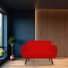 Namoradeira Kelly Pés Palito Suede Vermelho  - D'classe Decor