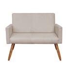 Namoradeira Larissa Suede Bege Pes Palito Castanho - D'rossi