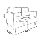 Namoradeira Livia Suede Bege Pés Chanfrado Castanho D01 - D'r