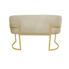 Namoradeira Luana Base Metálica Dourada Suede Marfim - Vallis