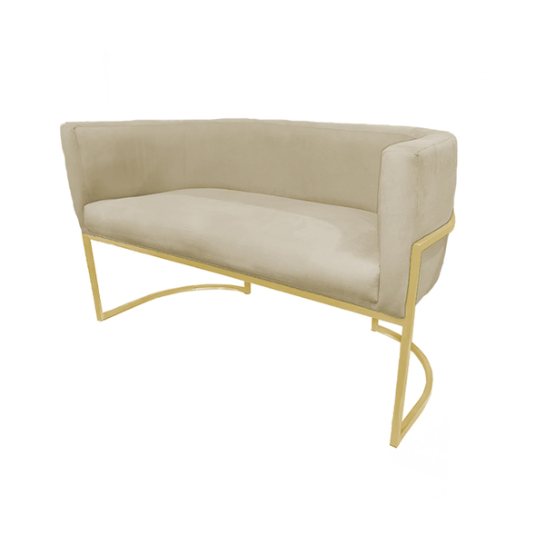 Namoradeira Luana Suede Marfim - Vallisa Decor