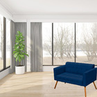 Namoradeira Manuela Suede Azul Marinho Pés Palito Bnn Decor