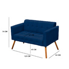 Namoradeira Manuela Suede Azul Marinho Pés Palito Tana Decor