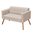 Namoradeira Manuela Suede Bege Pés Palito Tana Decor