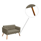 Namoradeira Manuela Suede Marrom Rato Pés Palito Tana Decor