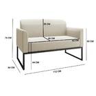 Namoradeira Marisa Linho Bege Base Industrial Preto Bnn Decor