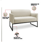 Namoradeira Marisa Linho Bege Base Industrial Preto Tana Decor