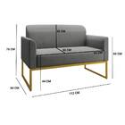 Namoradeira Marisa Linho Grafite Base Industrial Dourado Bnn