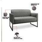 Namoradeira Marisa Linho Grafite Base Industrial Preto Bnn De