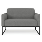 Namoradeira Marisa Linho Grafite Base Industrial Preto Bnn De