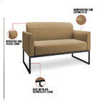 Namoradeira Marisa Linho Palha Base Industrial Preto Bnn Decor