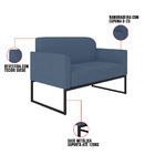 Namoradeira Marisa Suede Azul Marinho Base Industrial Preta B