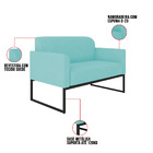 Namoradeira Marisa Suede Azul Turquesa Base Industrial Preta