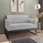 Namoradeira Marisa Suede Cinza Base Industrial Preta Tana Dec