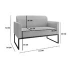 Namoradeira Marisa Suede Cinza Base Industrial Preta Tana Dec