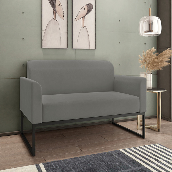 Namoradeira Marisa Suede Grafite Base Industrial Preta Tana D