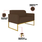 Namoradeira Marisa Suede Marrom Base Industrial Dourada Bnn D