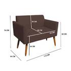 Namoradeira Marisa Suede Marrom Pés Palito Bnn Decor