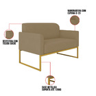 Namoradeira Marisa Suede Marrom Rato Base Industrial Dourada