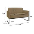 Namoradeira Marisa Suede Marrom Rato Base Industrial Preta Ta