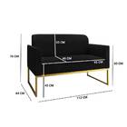 Namoradeira Marisa Suede Preto Base Industrial Dourada Bnn De