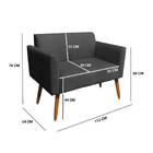 Namoradeira Marisa Suede Preto Fosco Pés Palito Tana Decor