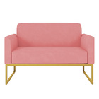 Namoradeira Marisa Suede Rose Base Industrial Dourada Tana De