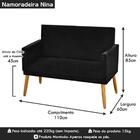 Namoradeira Nina Decorativa 2 Lugares Corino Preto