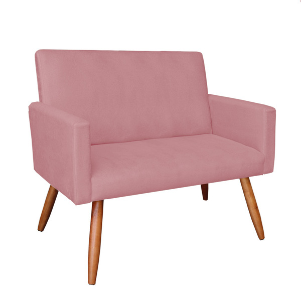 Namoradeira Nina Veludo Pés Palito Castanho - Pallazio - Rosê